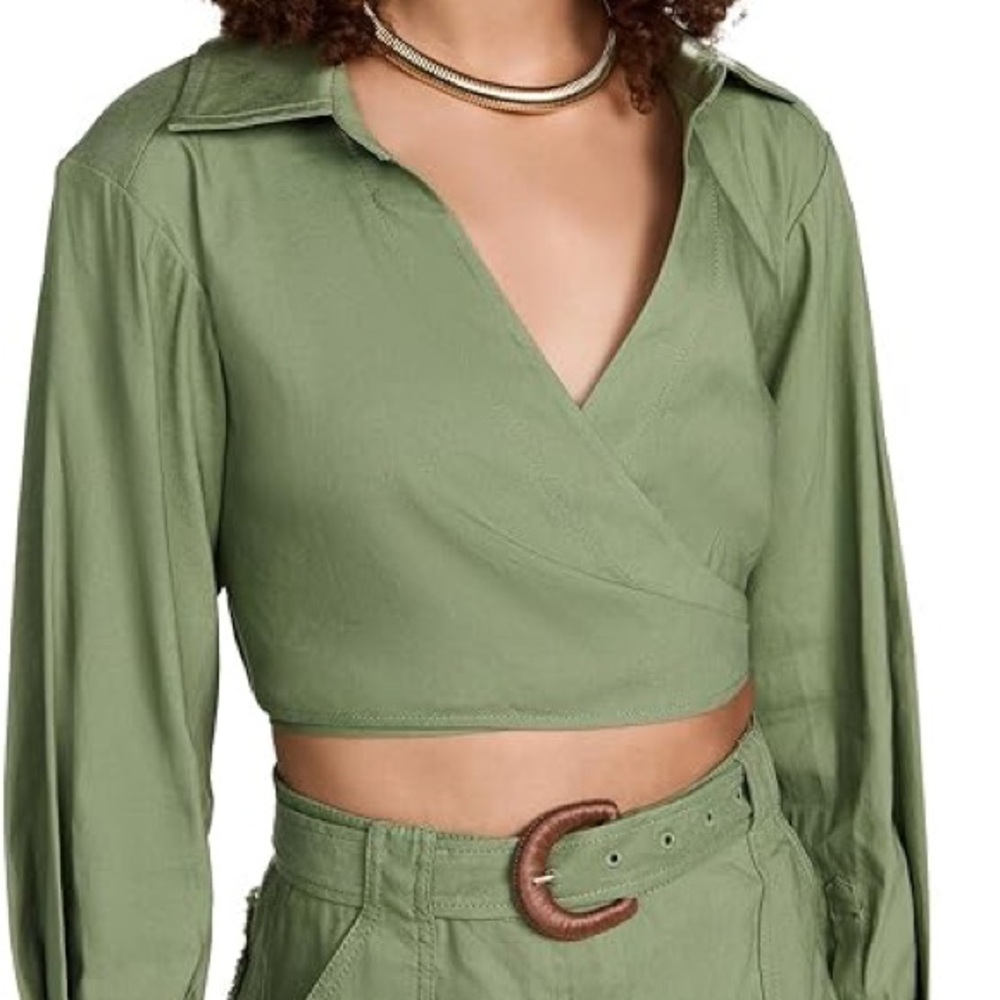 Jonathan Simkhai Sonoma Green Crop Top